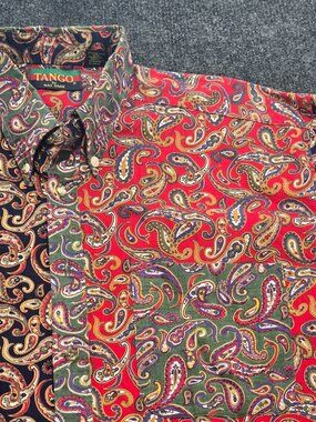 Vintage Tango by Max Raab Paisley Patchwork Shirt Men’s XL 100% Cotton Made in U